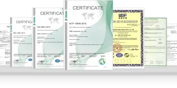 Several DME&JDE certificates.