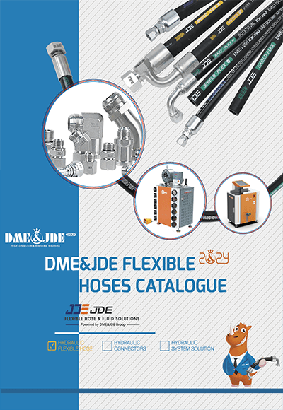 The cover of DME&JDE flexible hoses catalogue.