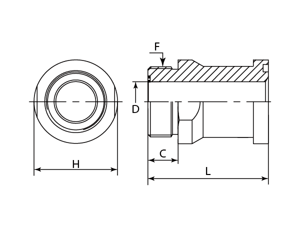 A drawing of DAOF51334 flange adaptor.
