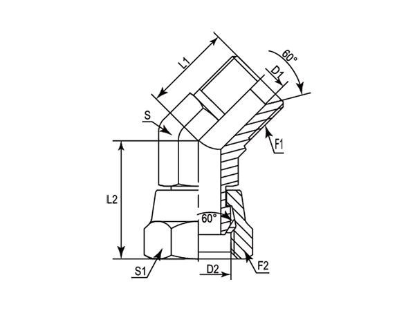 A drawing of DABPM4081 hydraulic adaptor.