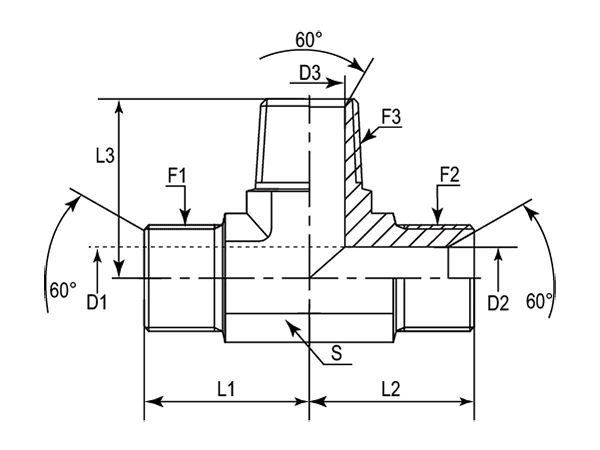 A drawing of DABPMT07M hydraulic adaptor.