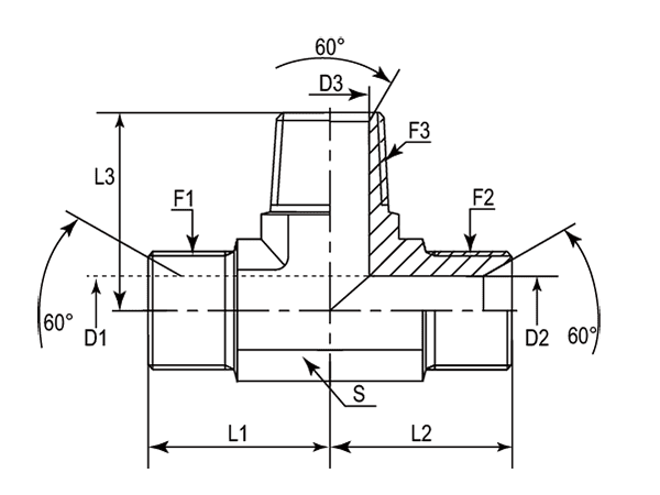 A drawing of DABPMT28M hydraulic adaptor.