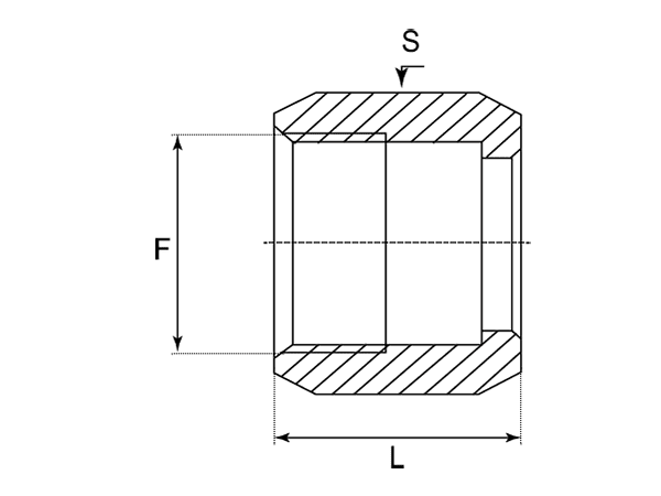 A drawing of DAJCD0000 hydraulic adaptor.