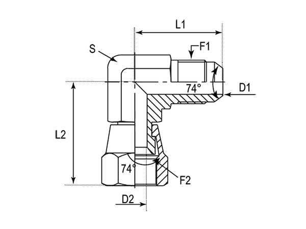 A drawing of DAJCM9251 hydraulic adaptor.