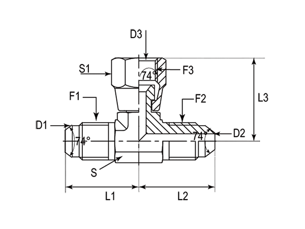 A drawing of DAJCMT251 hydraulic adaptor.