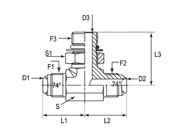 A drawing of DAJCMT305 hydraulic adaptor.