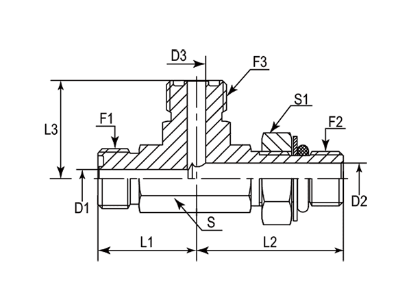 A drawing of DAOF5L525 hydraulic adaptor.