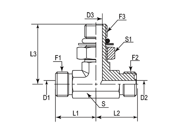 A drawing of DAOF5T525 hydraulic adaptor.