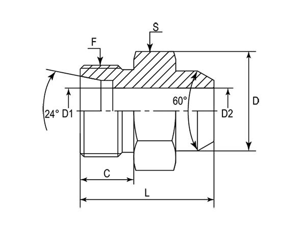 A drawing of DAS hydraulic adaptor.