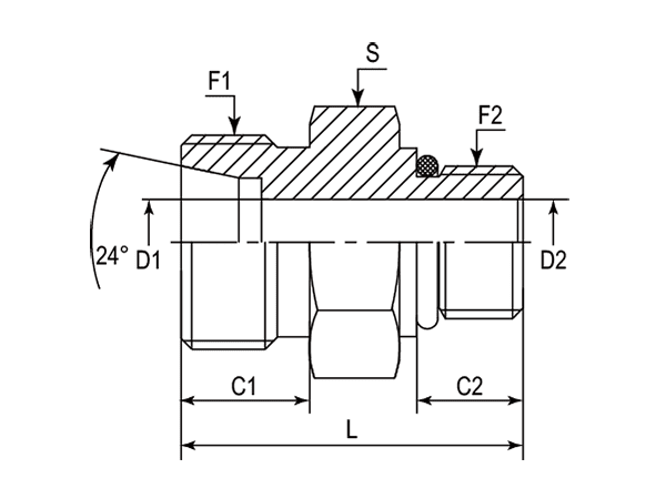 A drawing of DOM-M hydraulic adaptor.