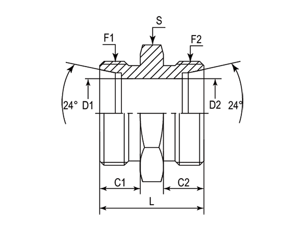 A drawing of DU hydraulic adaptor.