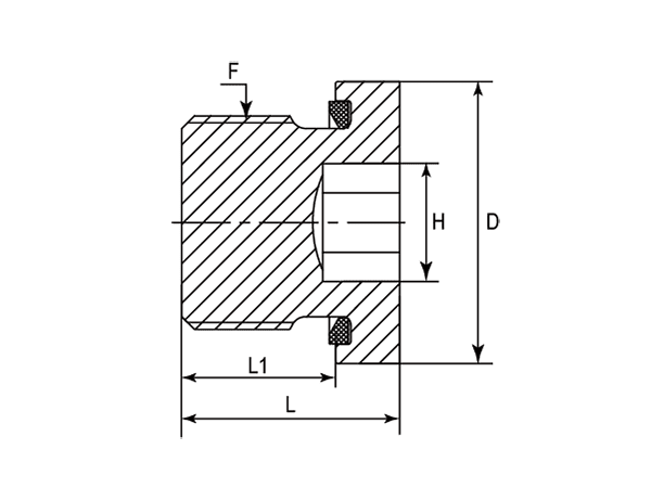 A drawing of DVSTI-GED hydraulic adaptor.