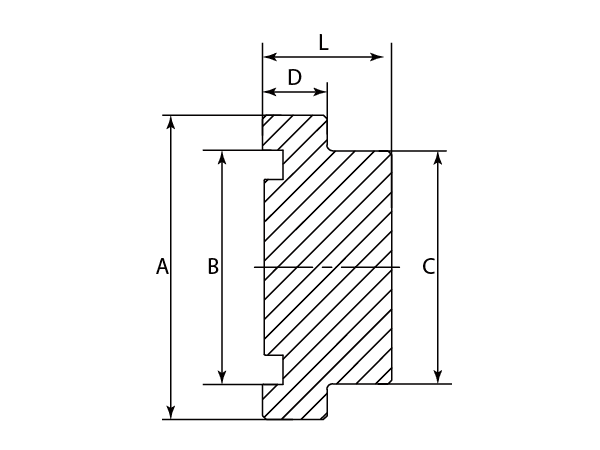 A drawing of DFLOP6 hydraulic flange fitting.