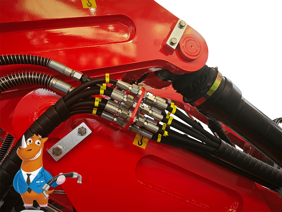 Easy-Flex hydraulic hose is installed on the production equipment.