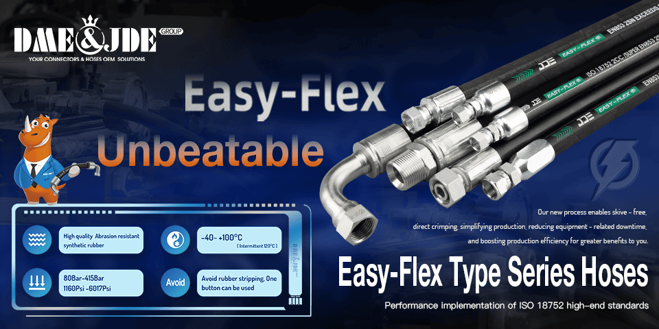 Our quality inspector is checking the bending radius of the Easy-Flex hydraulic hose.